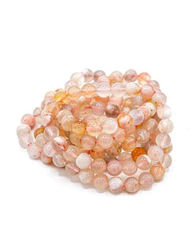 8mm Flower Agate Bracelet