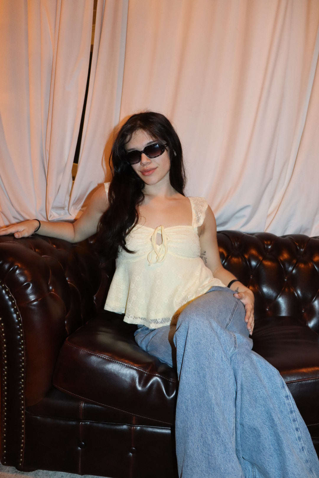 Light Yellow Lace Top