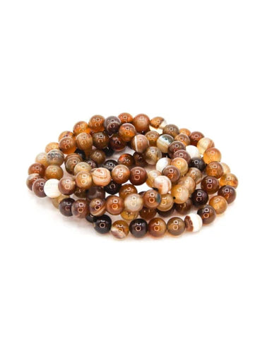 8mm Brown Agate Bracelet