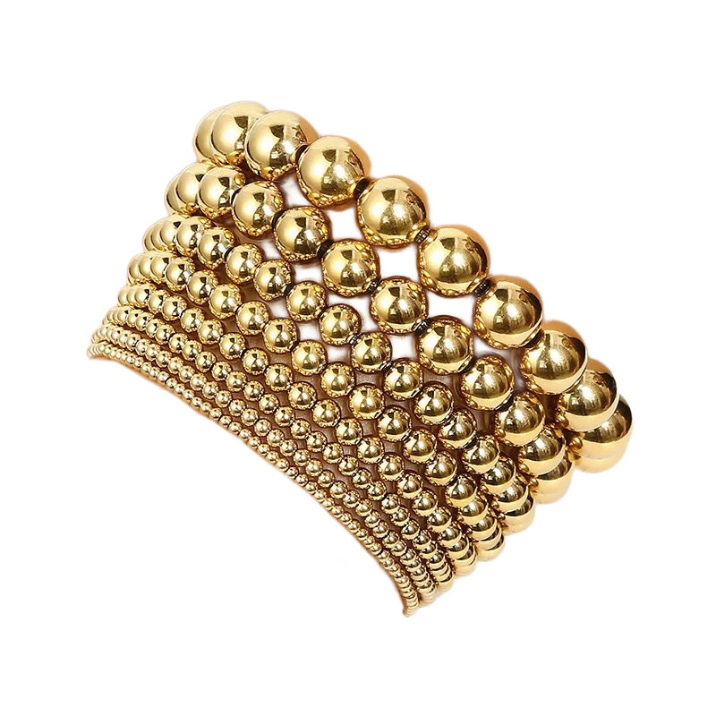 24k Gold Plated Bracelet Collection: 8mm