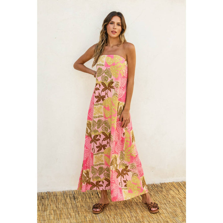 Moon Magic Strapless Tie Back Maxi Dress