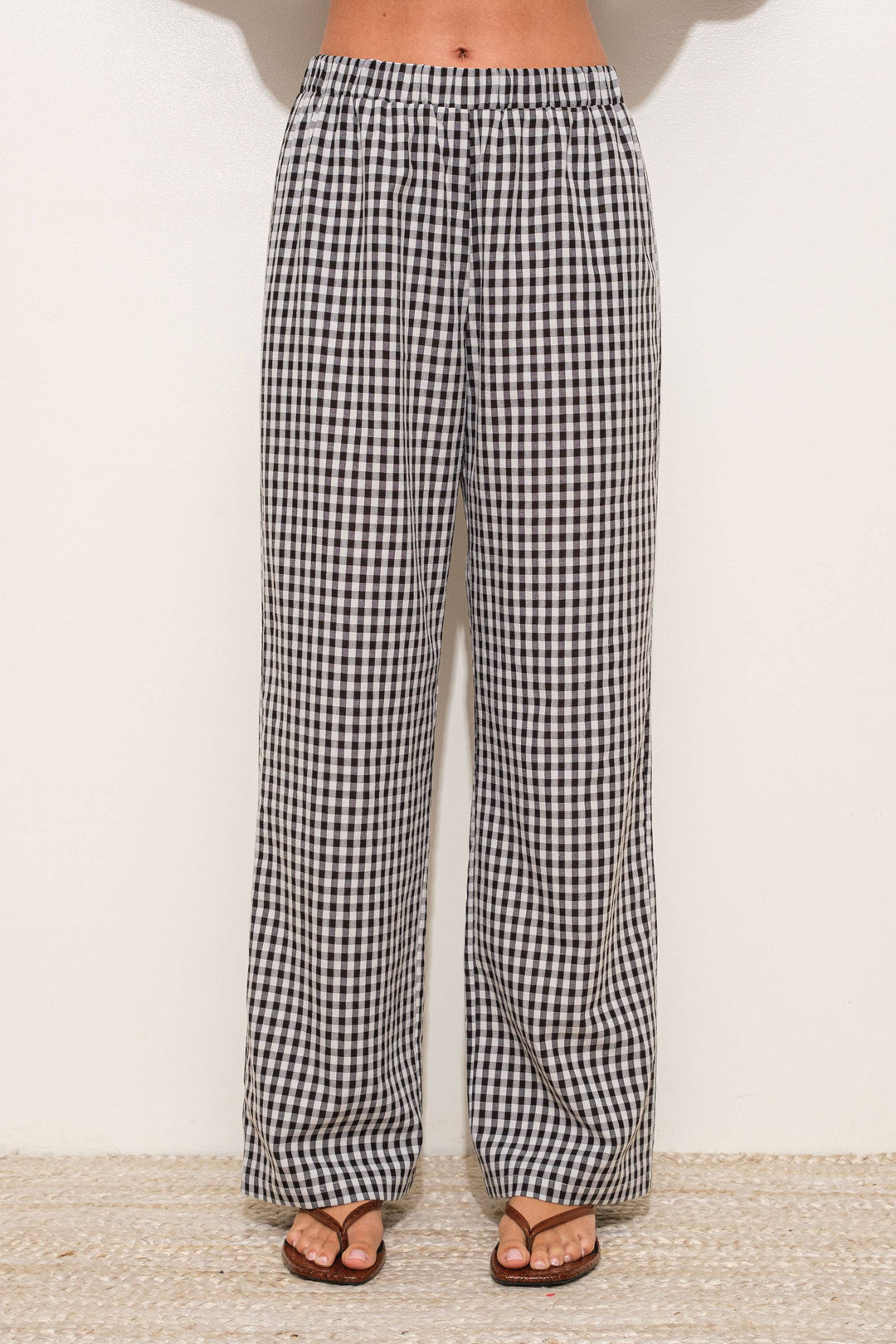 GINGHAM RELAXED PANTS