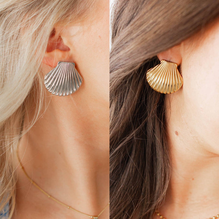 Lauren Kenzie, LLC - Sally Seashell Earrings: Silver