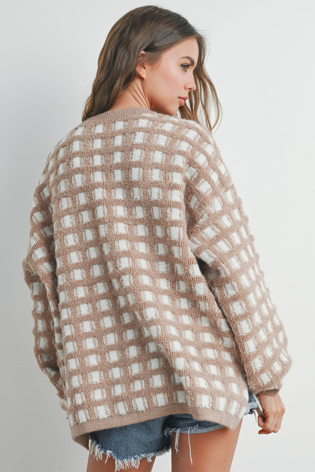 Fall Checkered Oversized Halloween Sweater