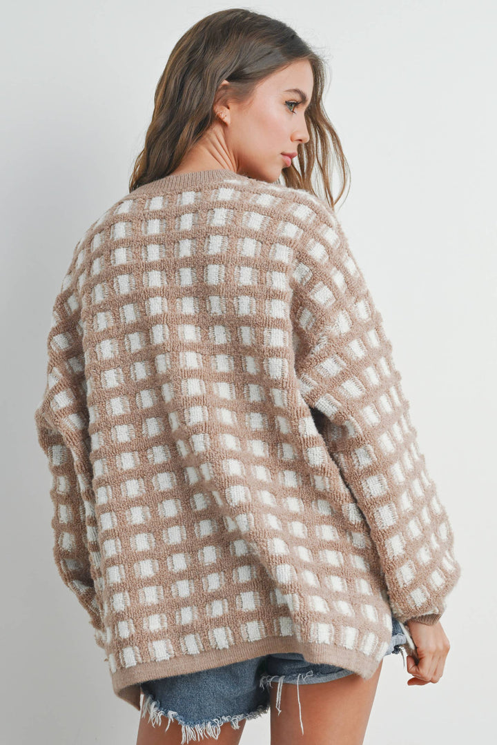 Fall Checkered Oversized Halloween Sweater