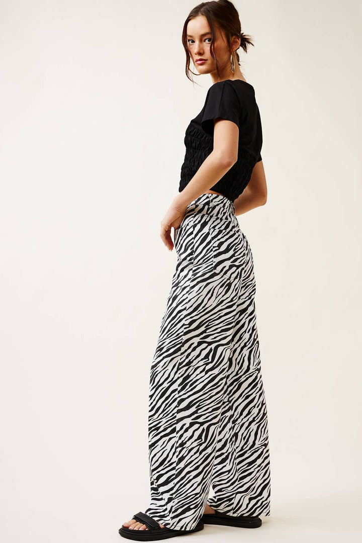 HIGH-RISE ZEBRA PRINT STRAIGHT