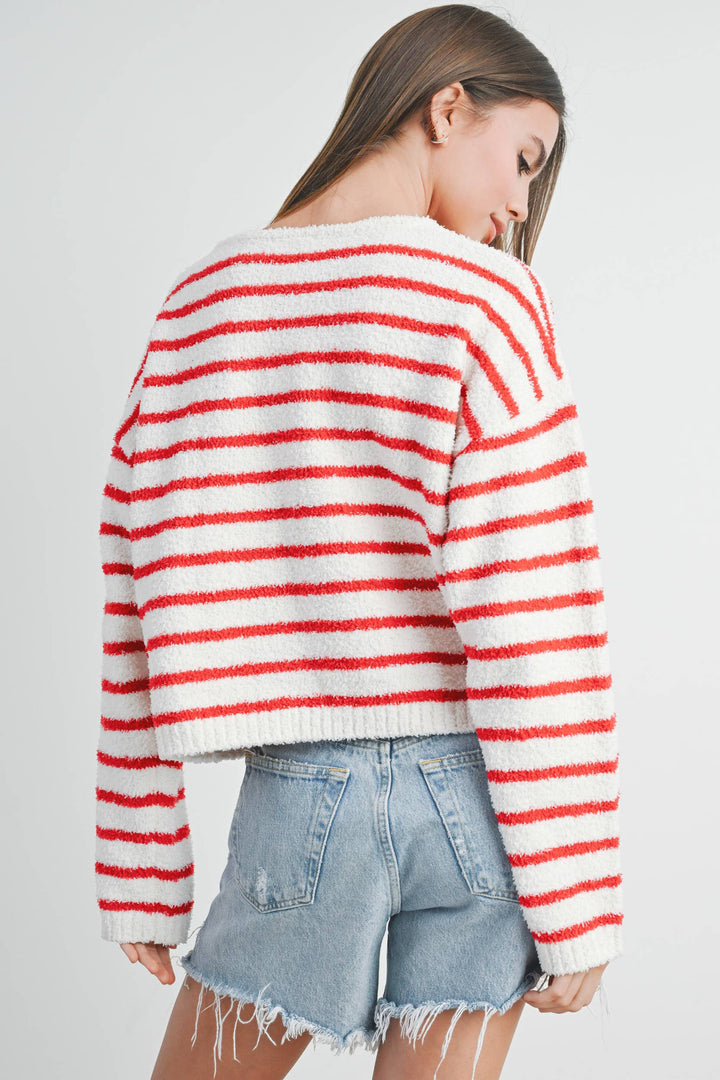 BASIC STRIPED KNIT SWEATER