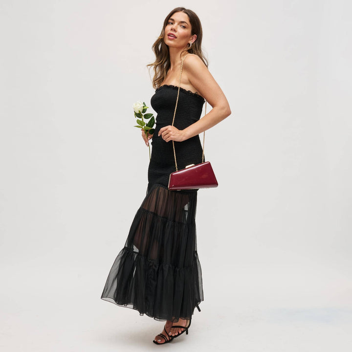 Irene - Patent Asymmetrical Evening Bag: Red