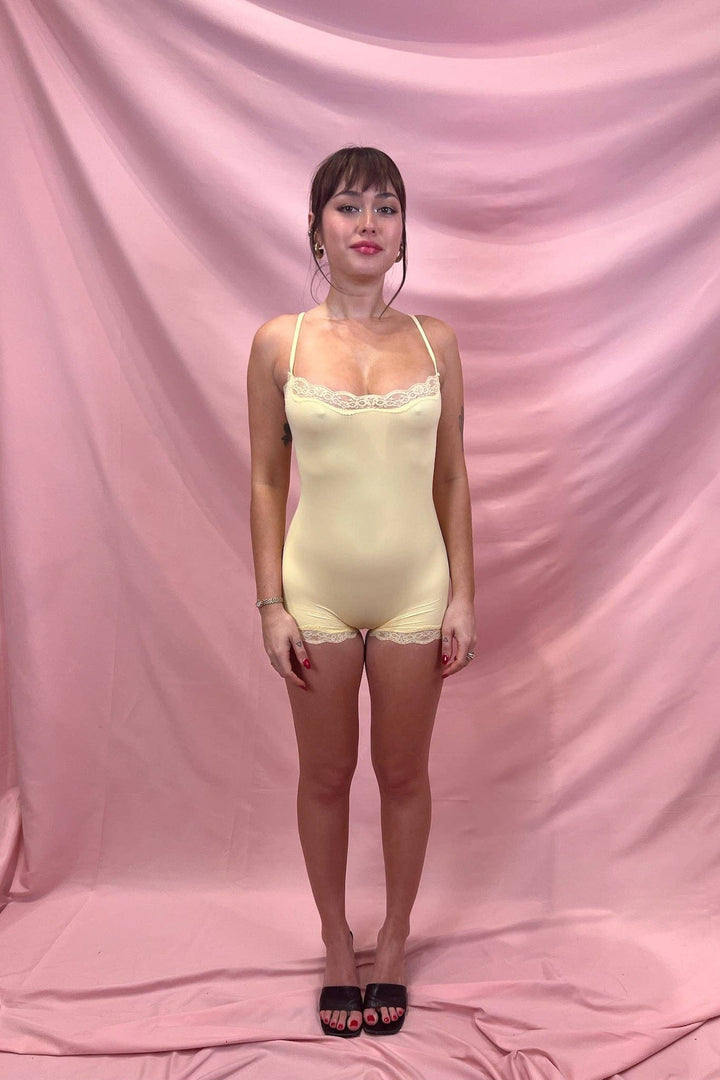 Butter Me Up Lace Onesie: Black