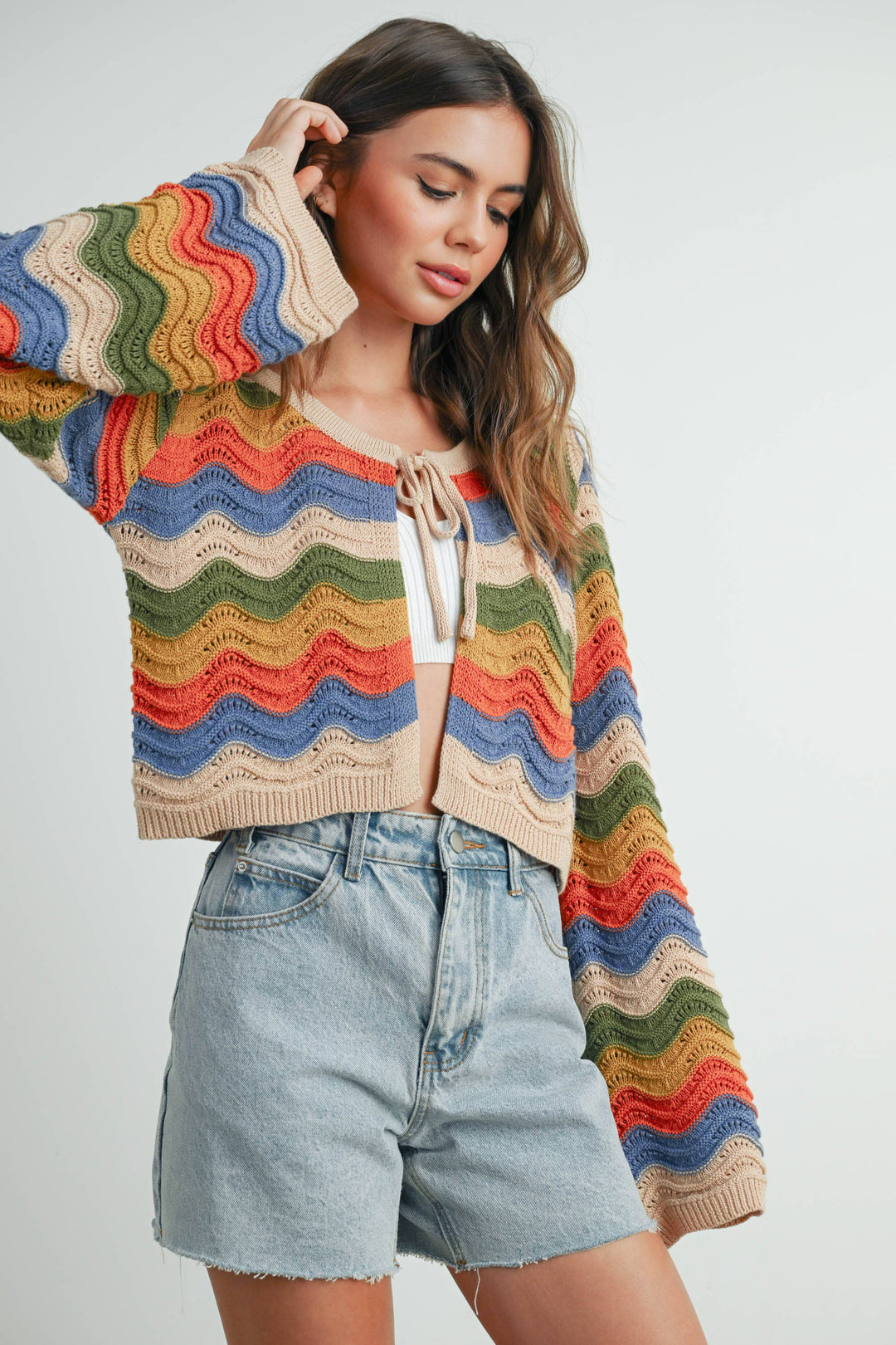 Loose Fit Open Front Cardigan