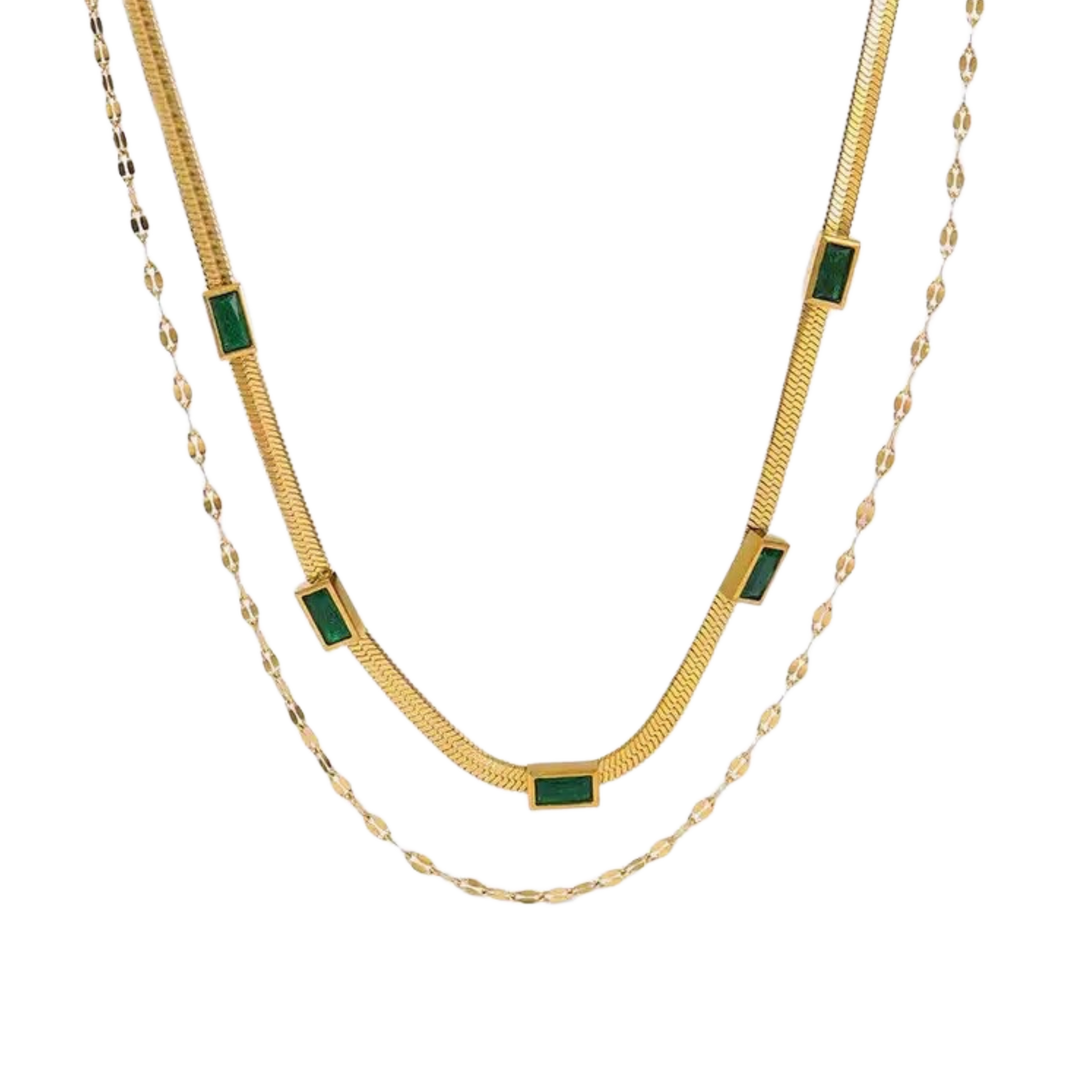 Lauren Kenzie, LLC - Emerald Stack Necklace