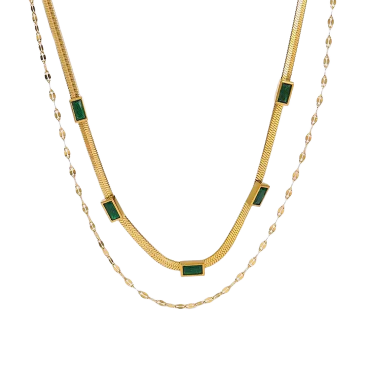 Lauren Kenzie, LLC - Emerald Stack Necklace