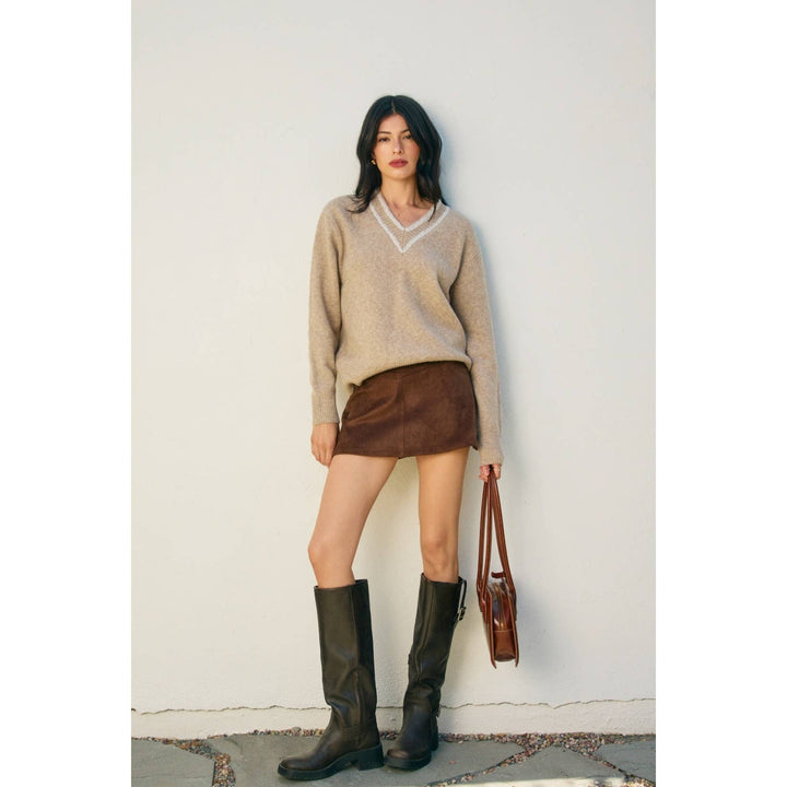 Suede Mini Skirt: DESERT PALM