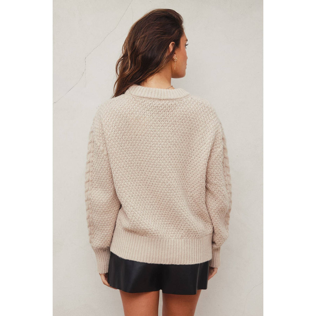 Chunky Cable Knit Sweater: MULBERRY