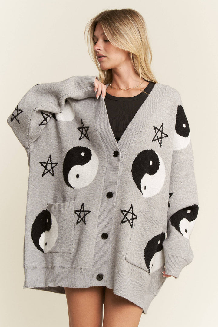YIN YANG STAR KNIT CARDIGAN