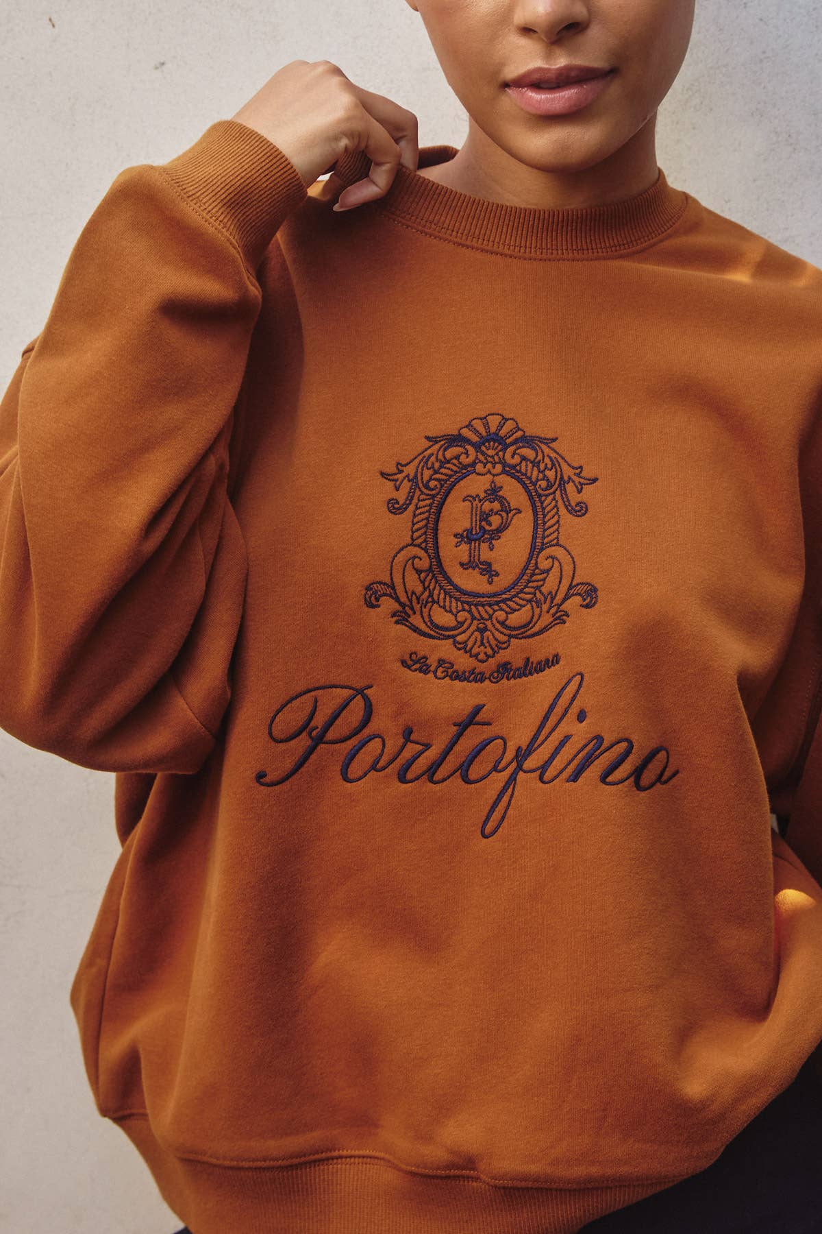 Portofino Italy Relaxed Sweatshirt: TOFFEE