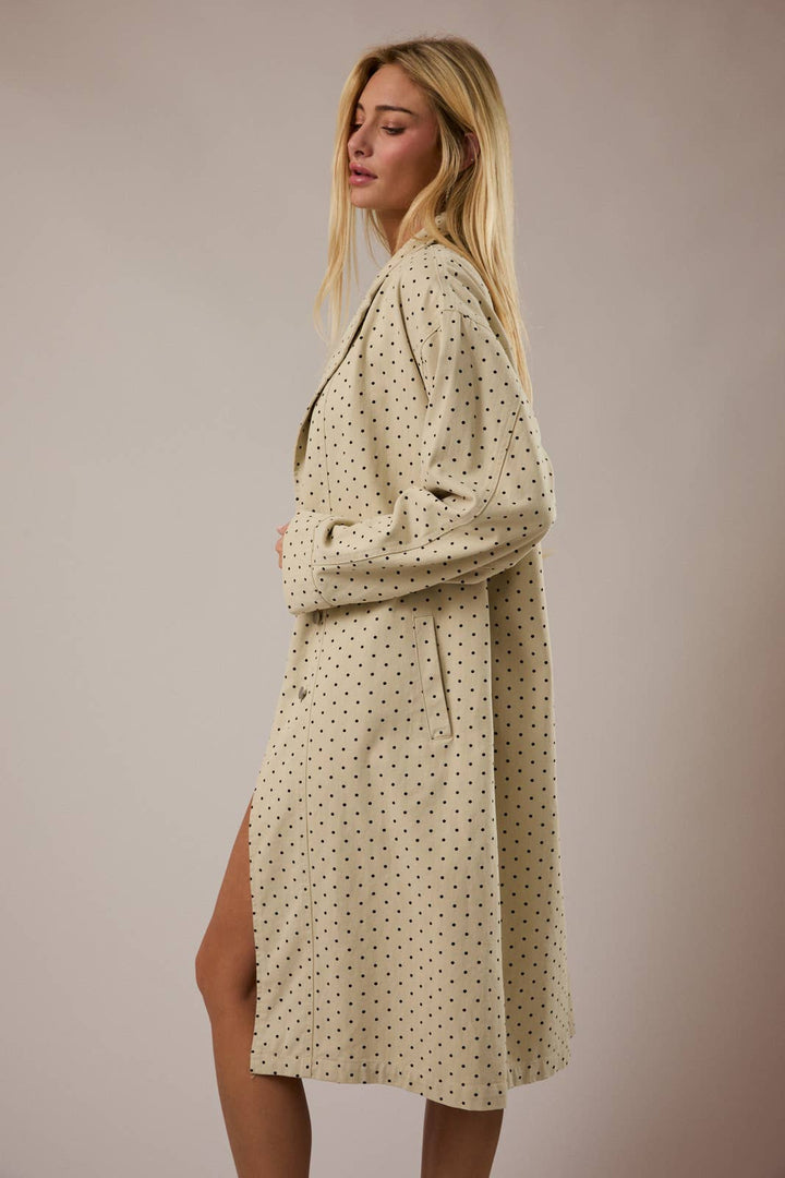 POLKA DOT DENIM COAT