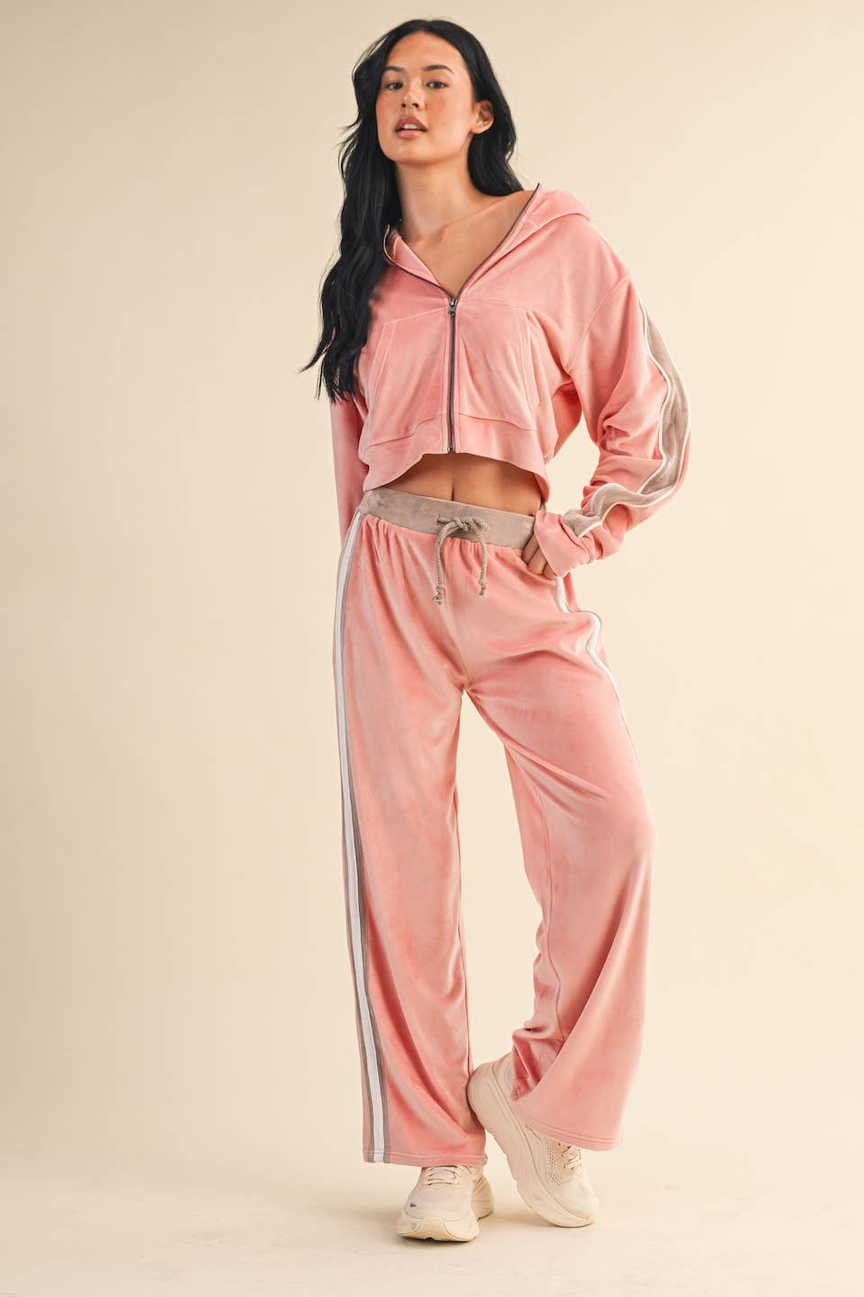 Velour Tracksuit Side Stripe - JACKET