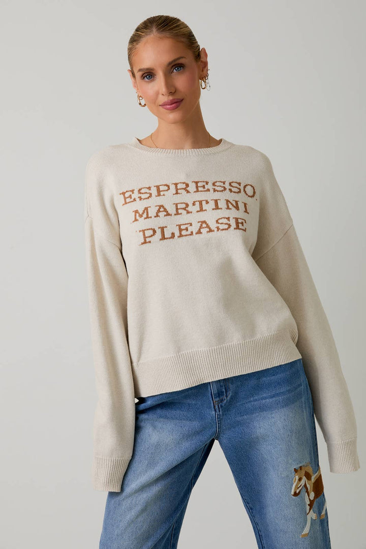 "ESPRESSO MARTINI PLEASE" SWEATER TOP