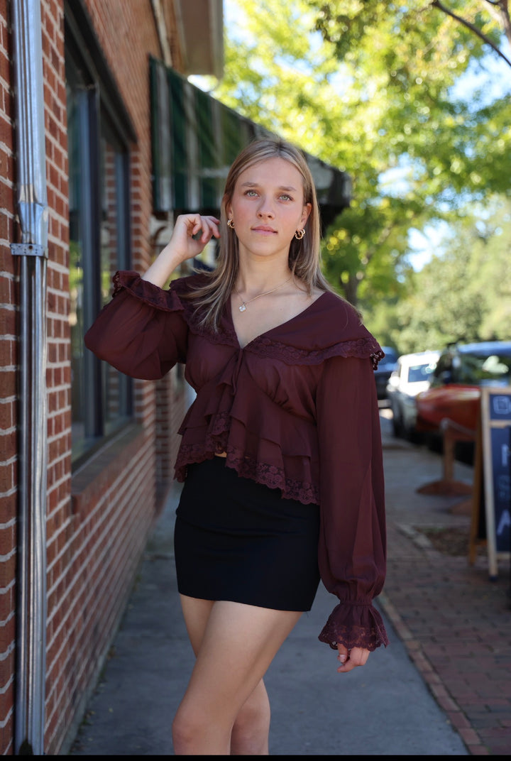 Chiffon Lace Top Detailing