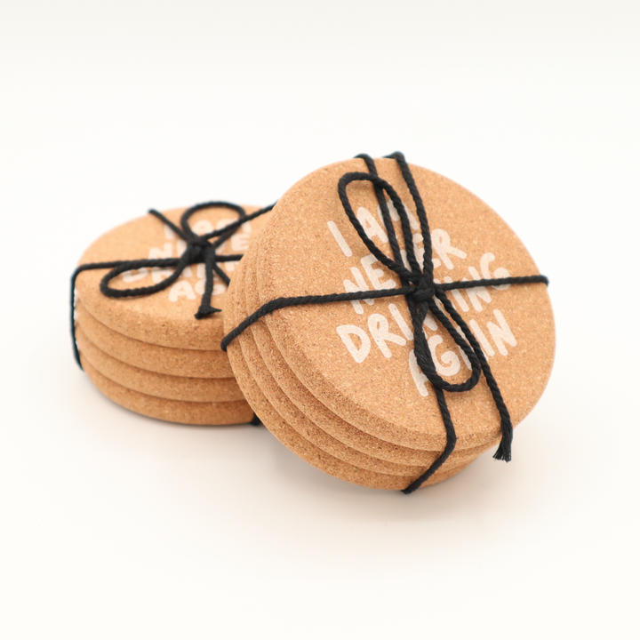 Set Of Four-Cork Coaster I Am Never Drinking Again
