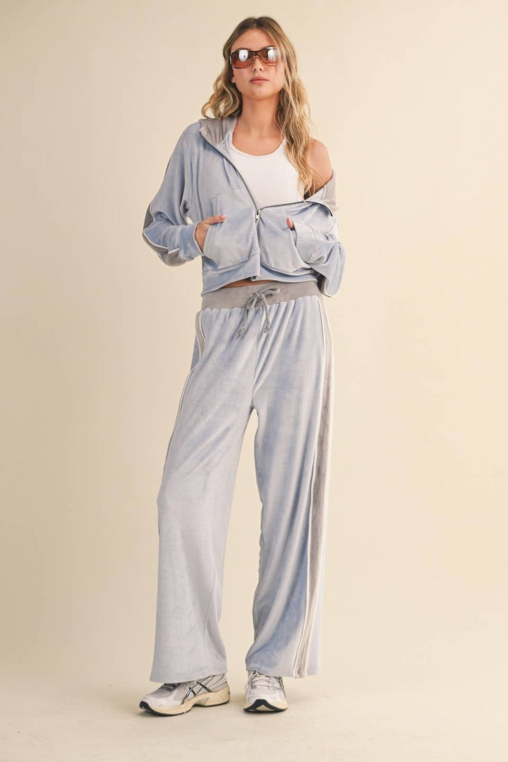 Velour Tracksuit Side Stripe - JACKET