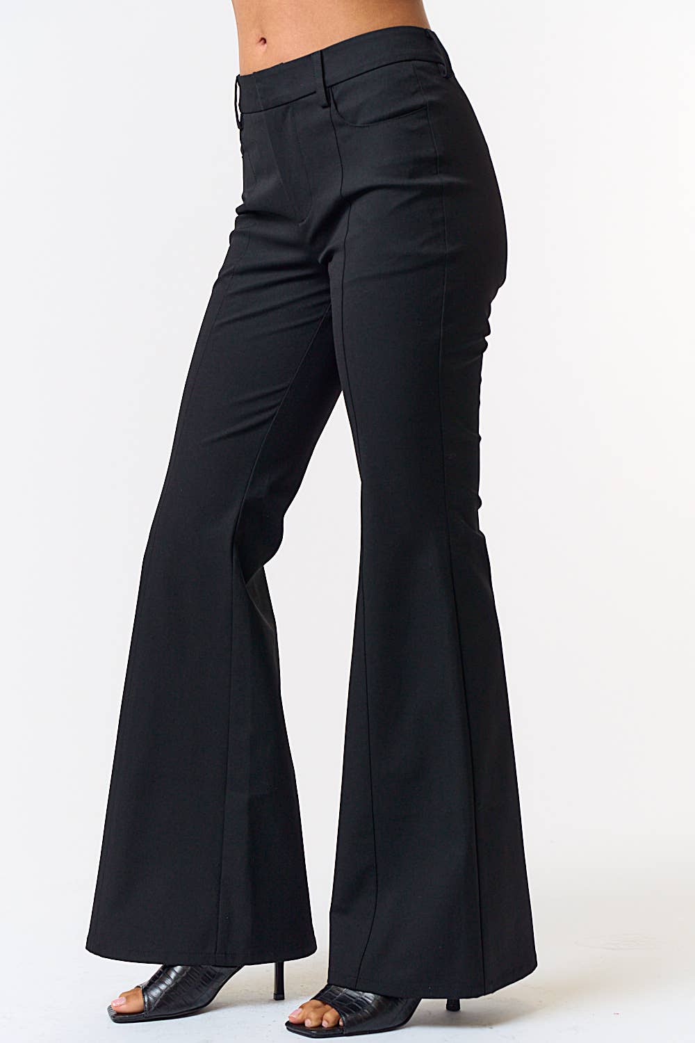 STRETCH FLARED TROUSERS