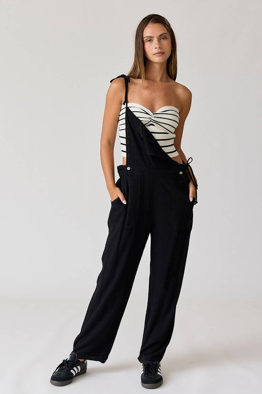 Penny Self Tie Strap Overall Jumpsuit