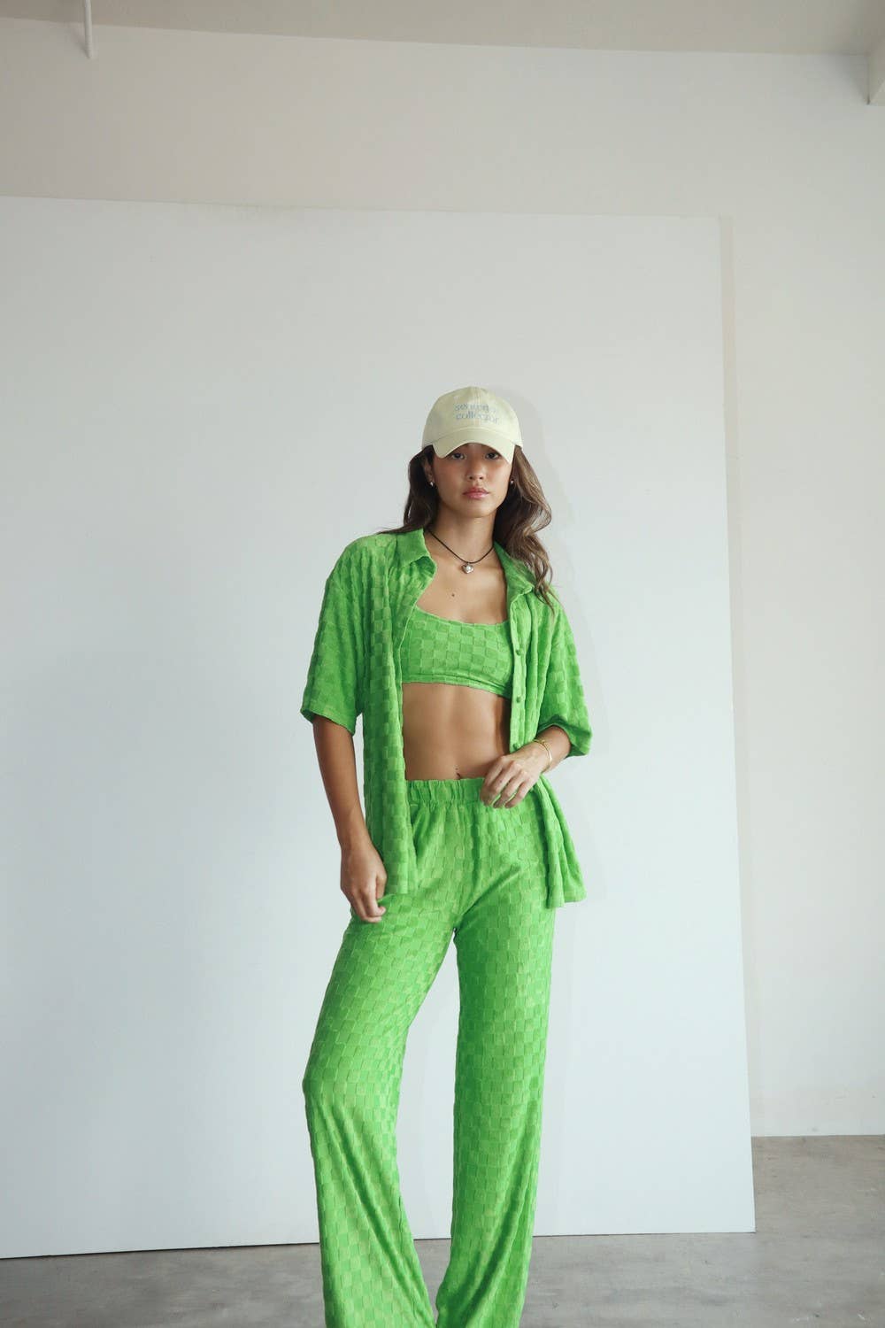 Checker Pants/ LIME