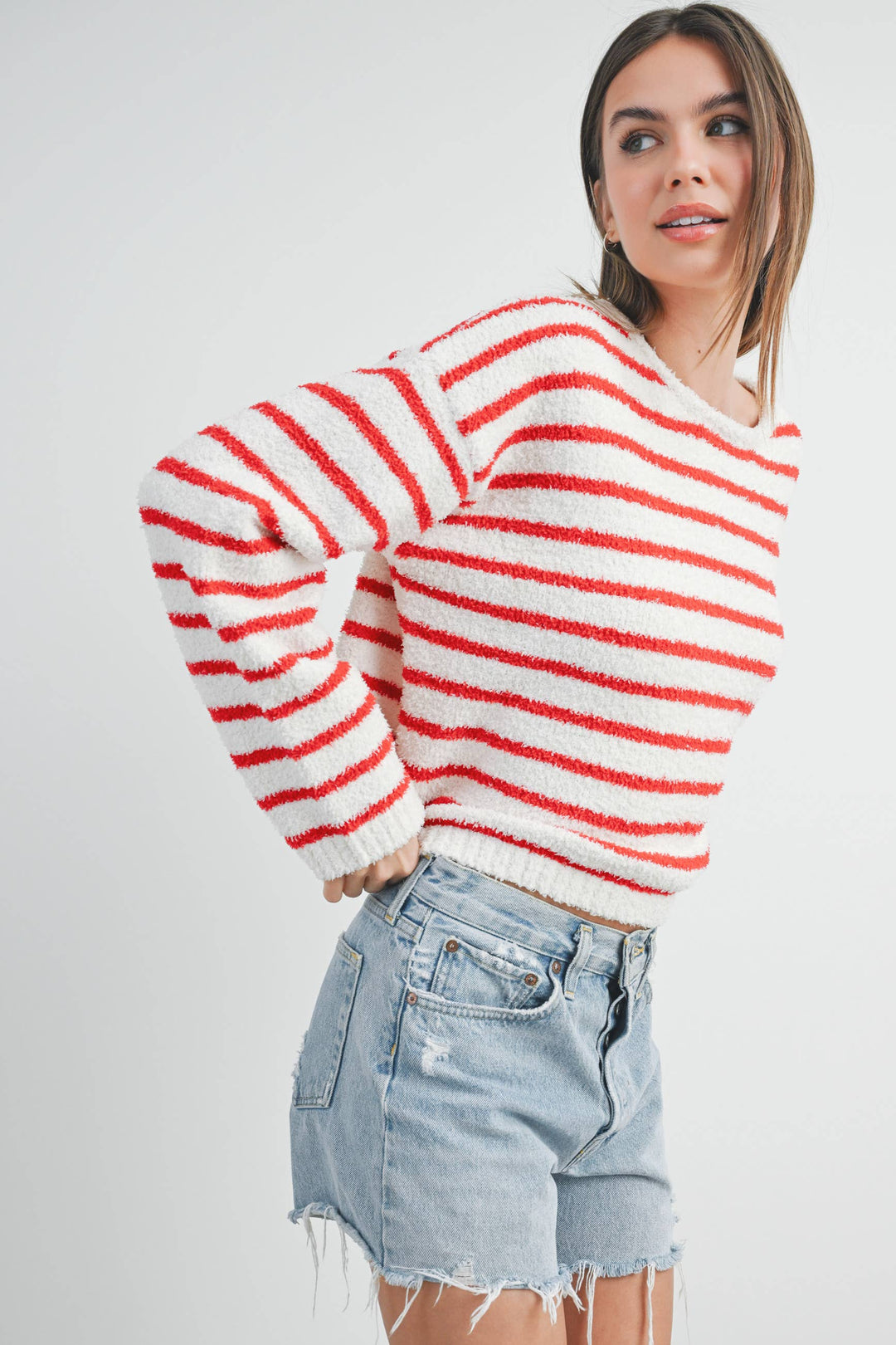 BASIC STRIPED KNIT SWEATER