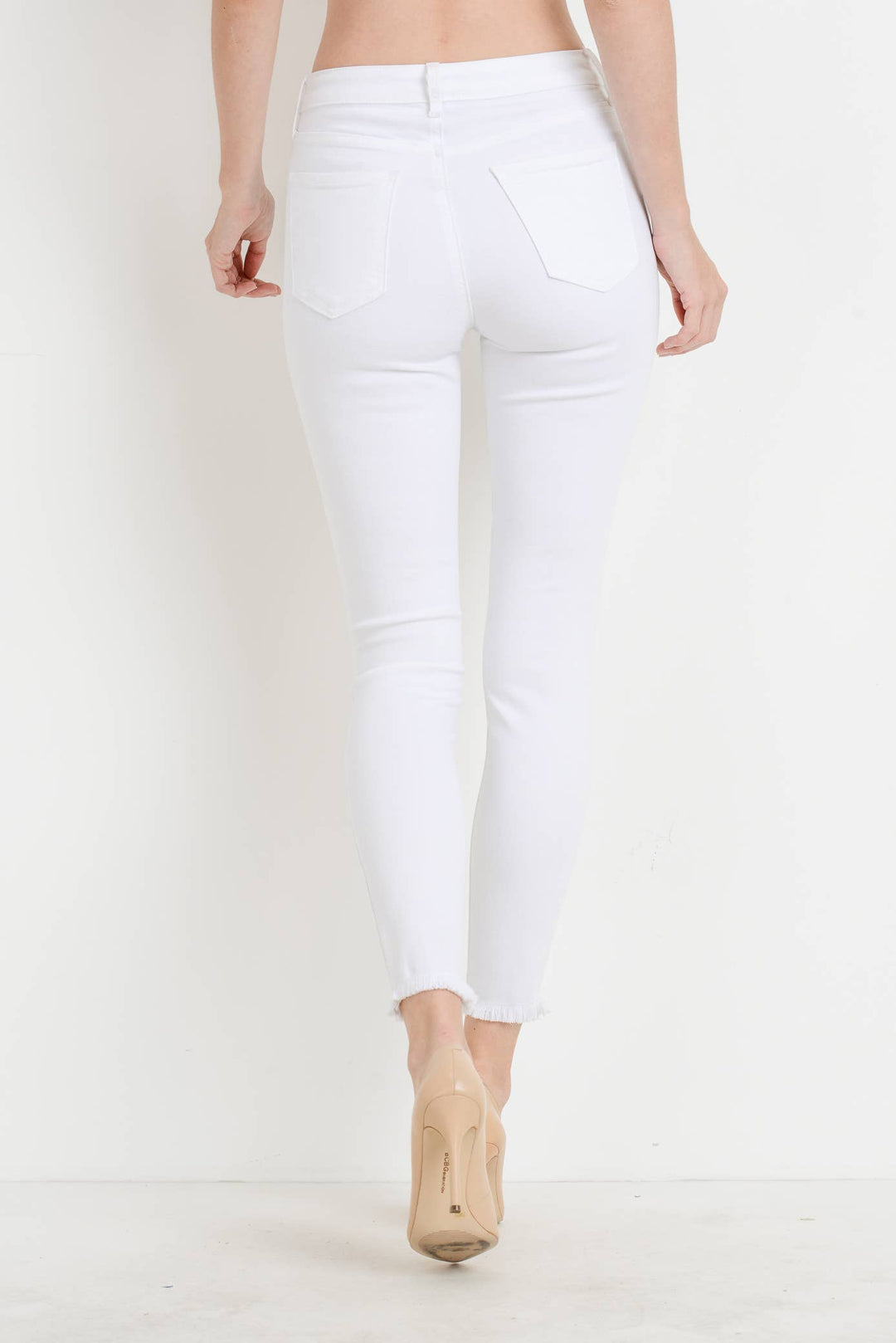 JUST BLACK DENIM - WHT - Super Distressed Skinny