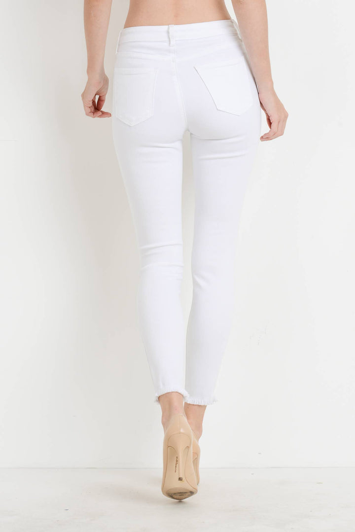 JUST BLACK DENIM - WHT - Super Distressed Skinny