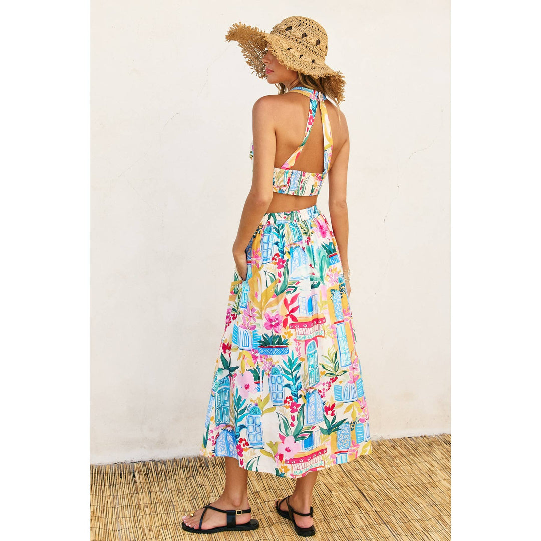 Long Summer Front Button Midi Skirt