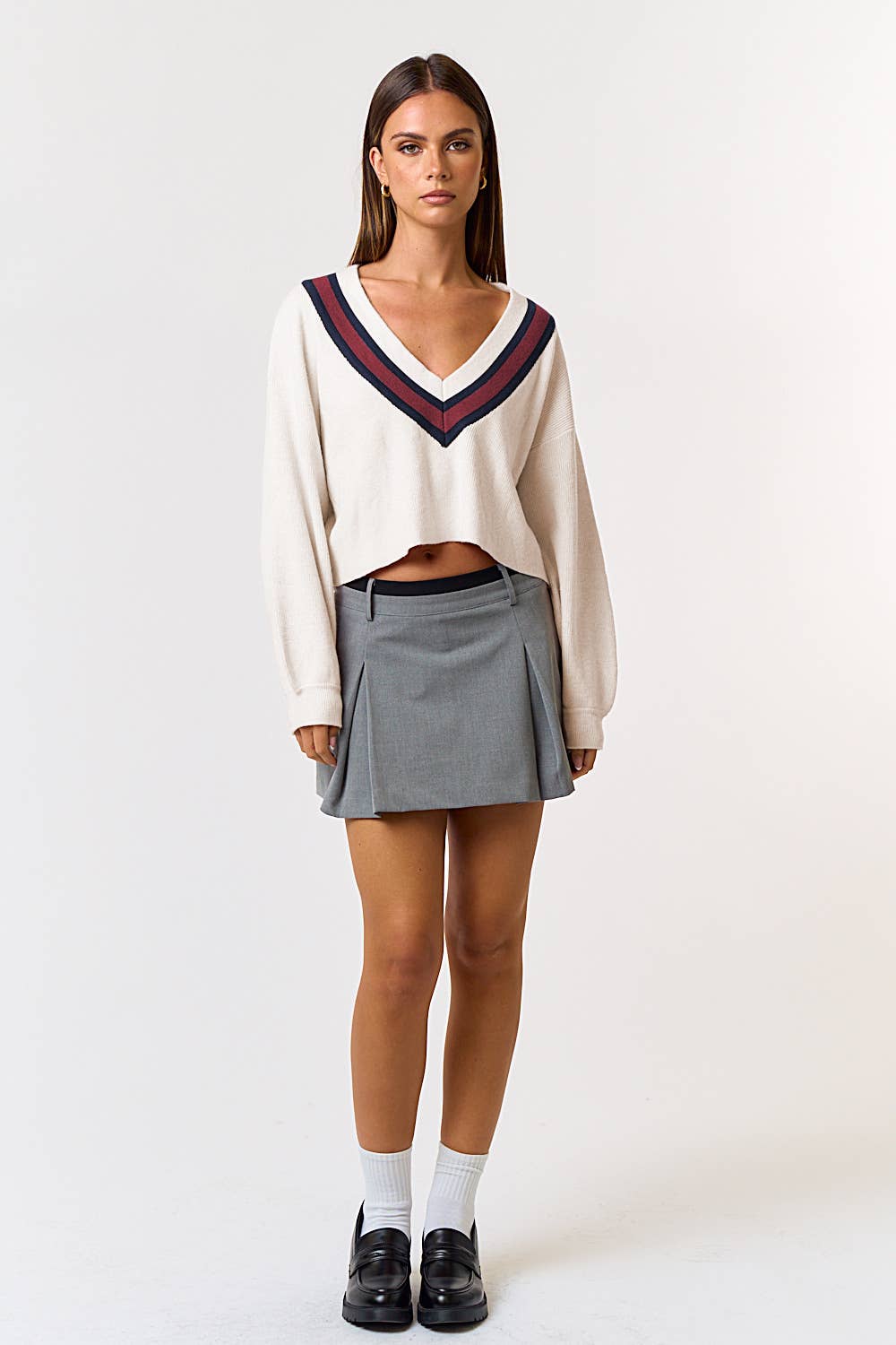 BELTED TAILORED PLEATES MINI SKORT