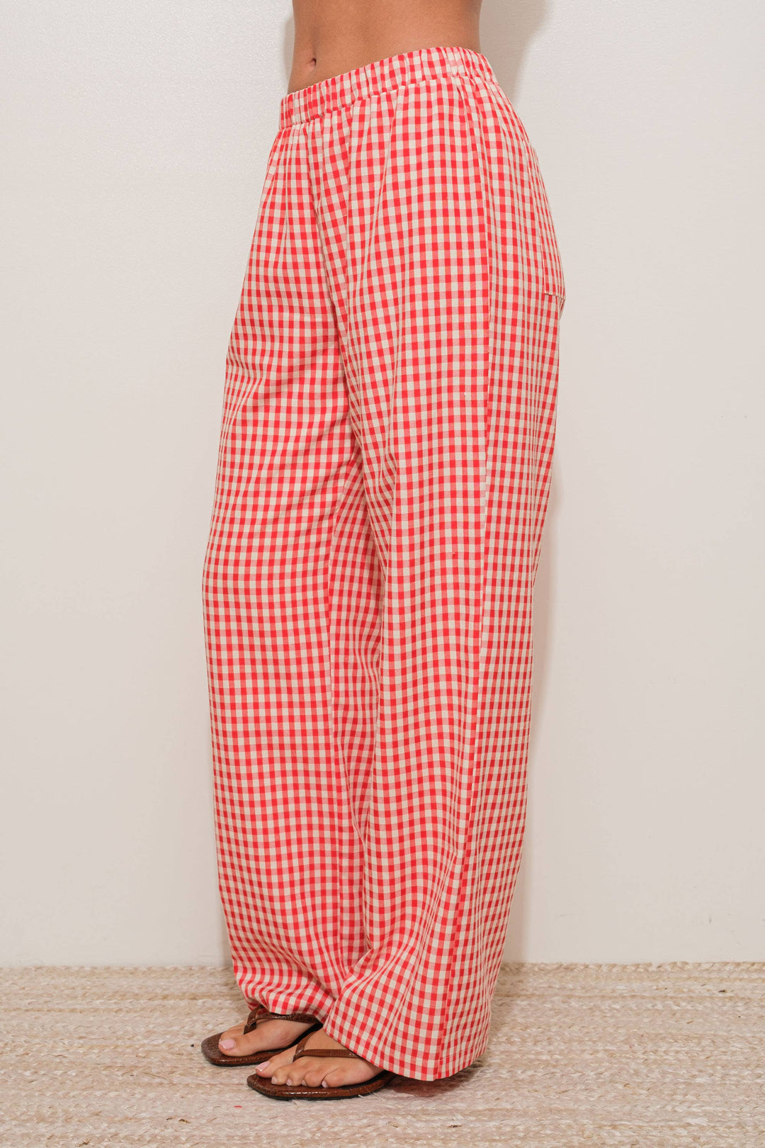 GINGHAM RELAXED PANTS