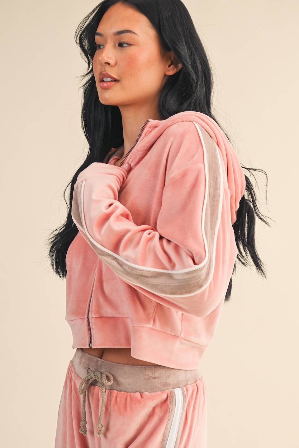 Velour Tracksuit Side Stripe - JACKET