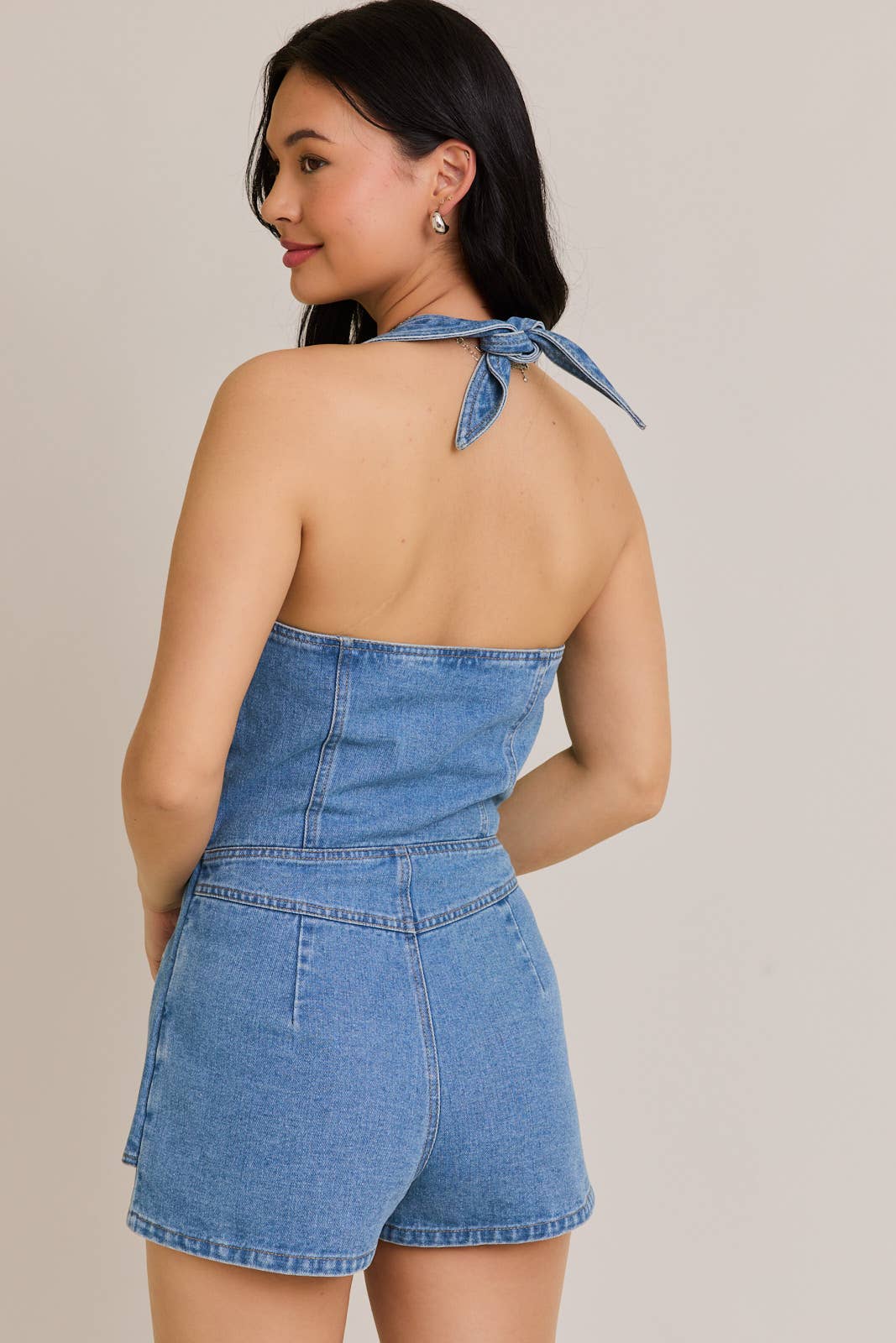 VEST-STYLE ROMPER WITH MICRO SHORTS