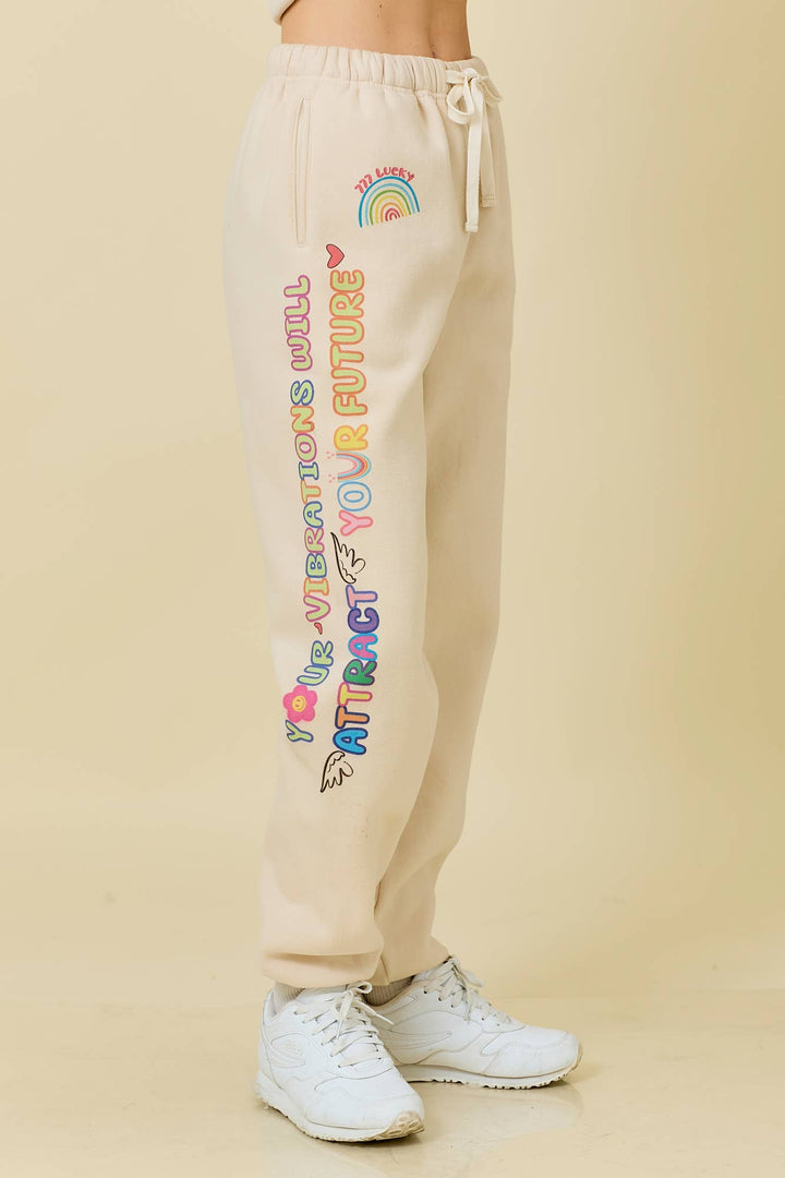 Graphic Printed Sweatpants With Drawstring