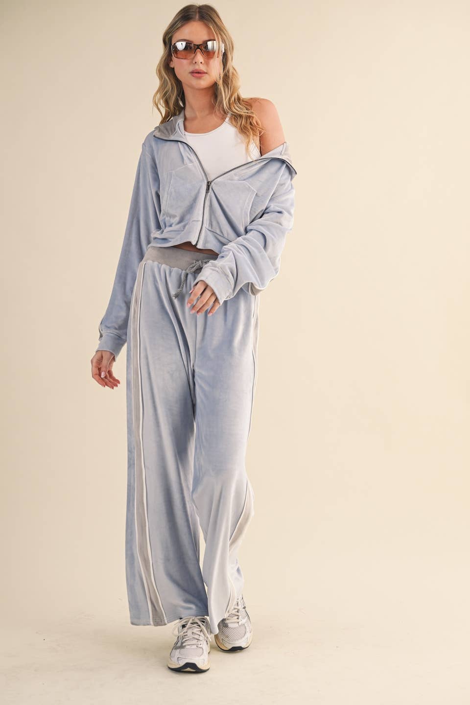 Velour Tracksuit Side Stripe - JACKET