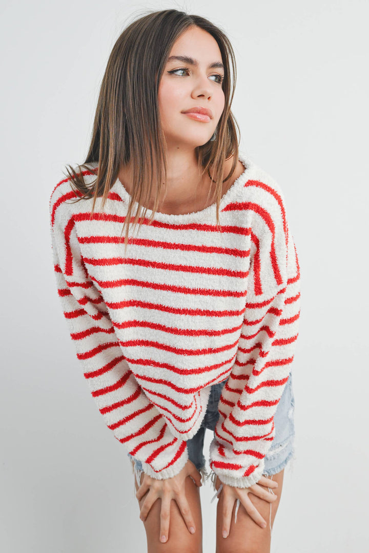 BASIC STRIPED KNIT SWEATER