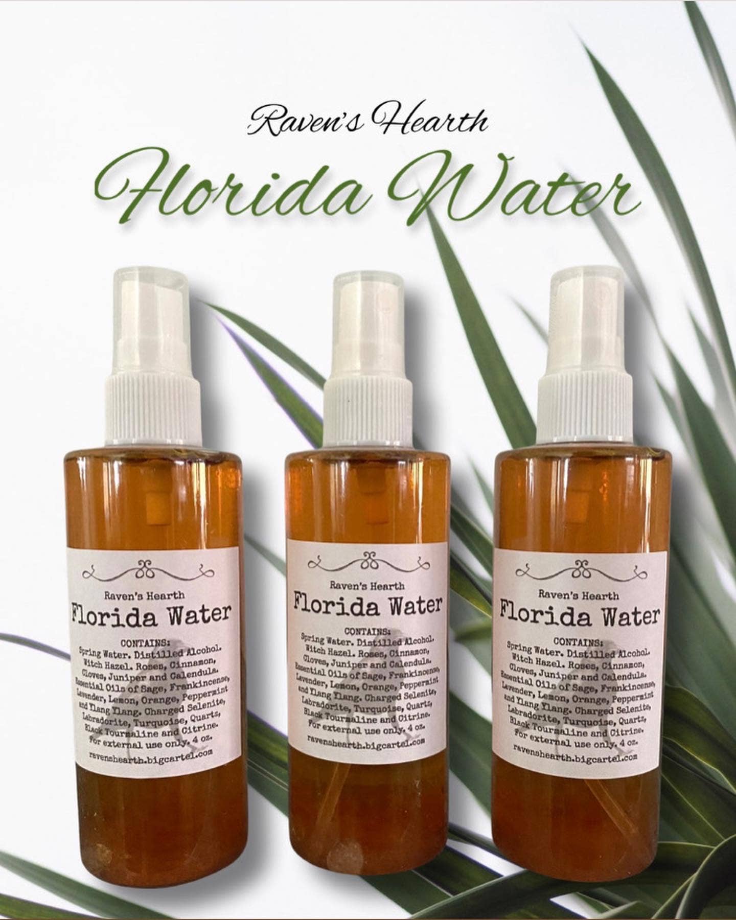 Raven’s Hearth - Florida Water Spray| Chemical Free | Natural Cologne