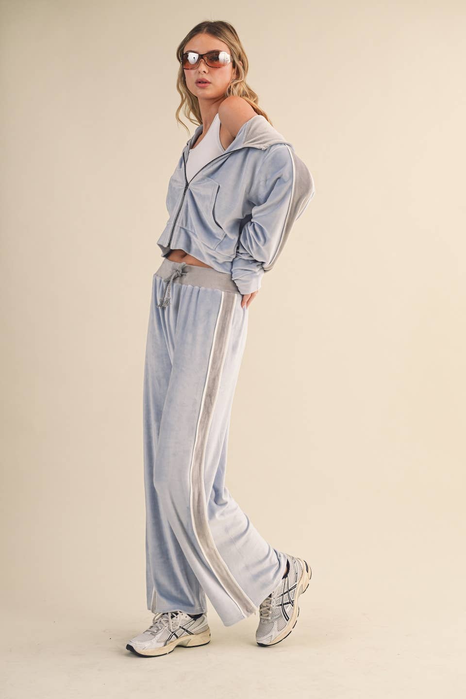 Velour Tracksuit Side Stripe - JACKET