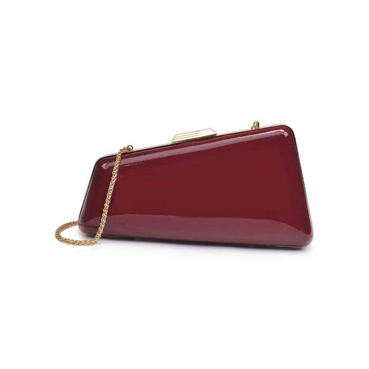 Irene - Patent Asymmetrical Evening Bag: Red