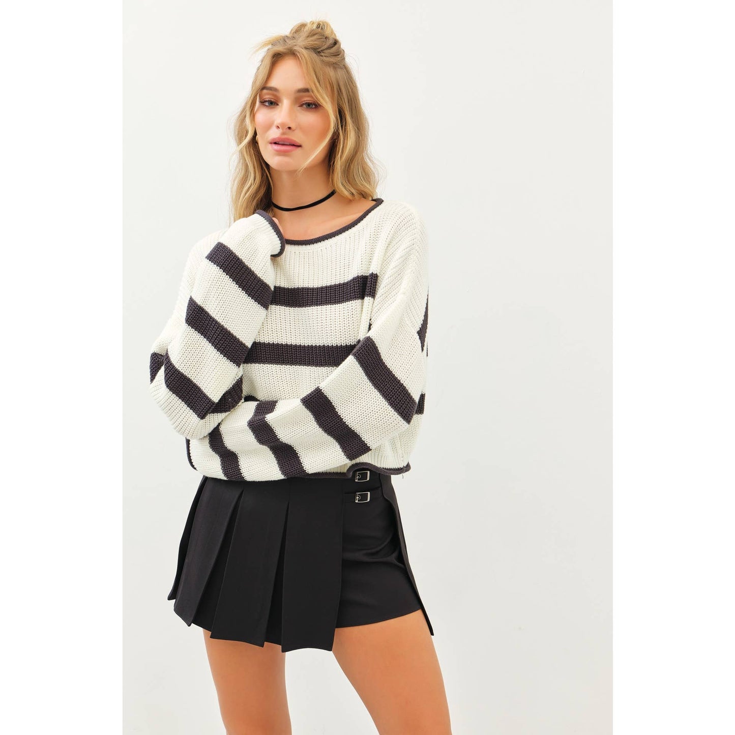 SUPER SOFT OVERSIZED STRIPE SWEATER