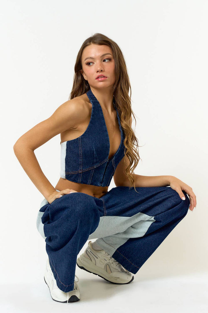 Denim Halter Top