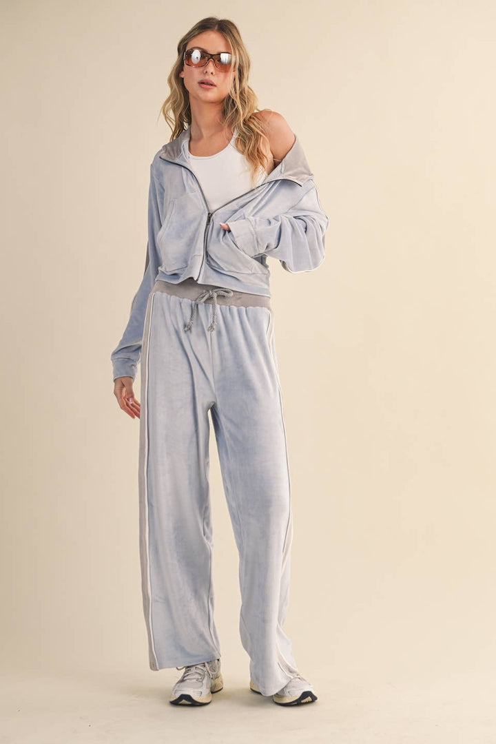 Velour Tracksuit Side Stripe - JACKET