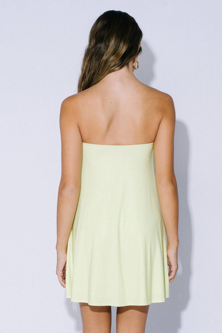 Flowy Strapless Flower Print Mini Dress