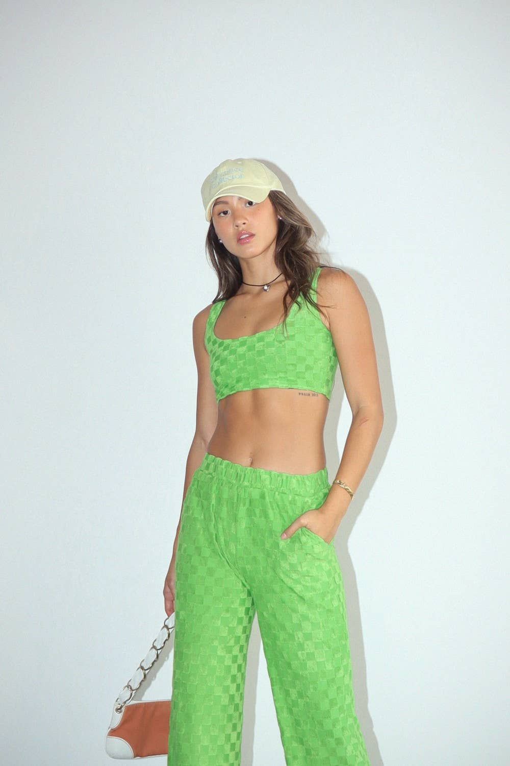 Checker Pants/ LIME