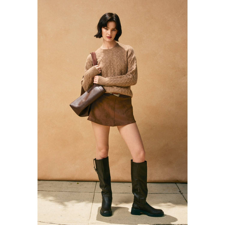 Suede Mini Skirt: DESERT PALM