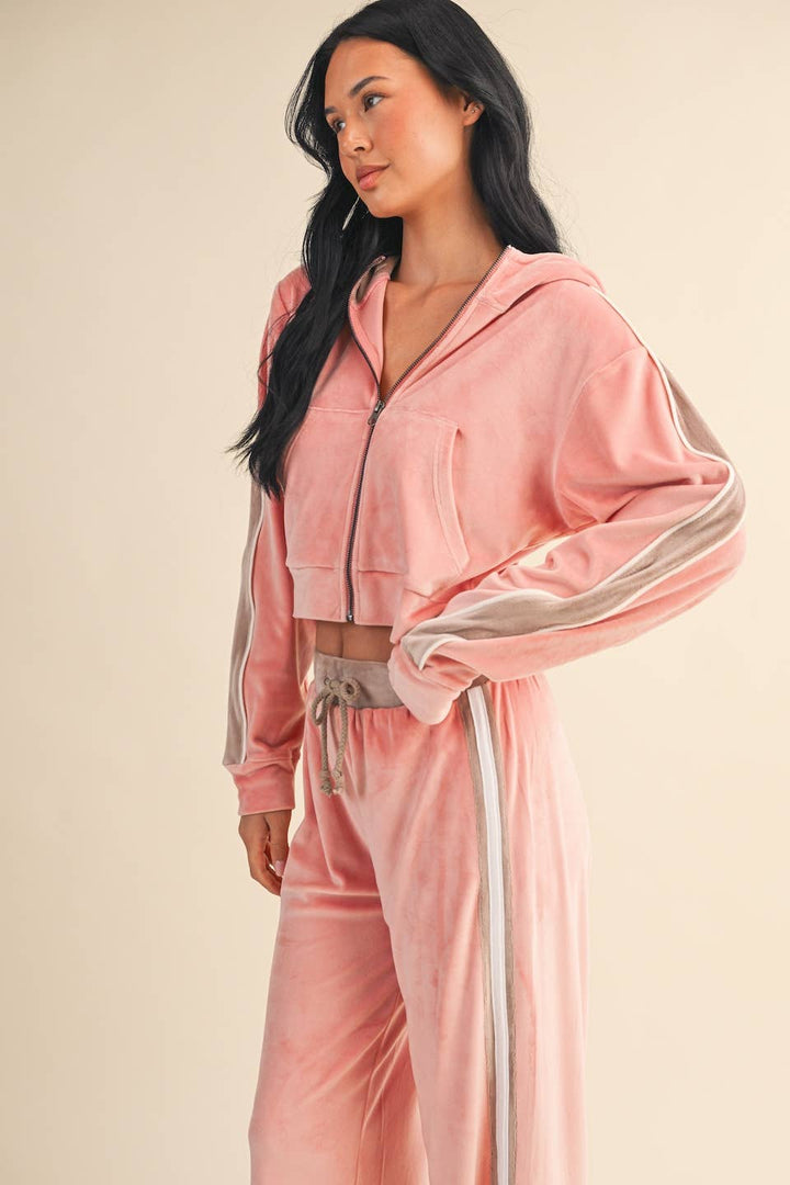 Velour Tracksuit Side Stripe - JACKET